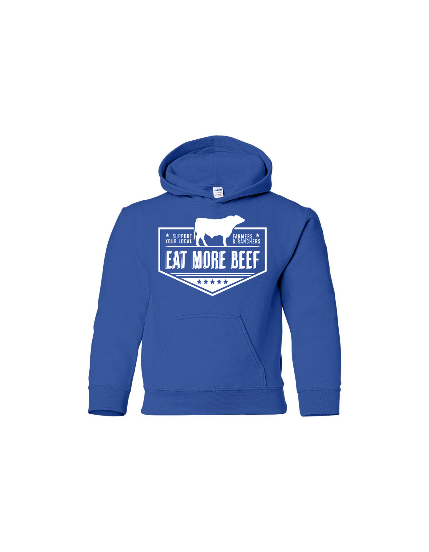 EAT MORE BEEF HOODIE - YOUTH BLUE