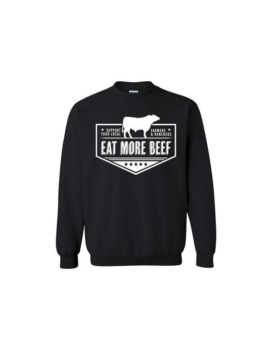 EAT MORE BEEF CREWNECK - ADULT BLACK